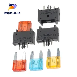 10PCS Mini Automotive Fuse Holder 01530008Z 15A32V PCB Panel Mounting High Temperature Resistance Mini Blade Fuse Holder