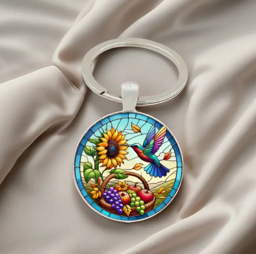 sunflower design - vibrant stained glass style, perfect for bags, cars, home decoration - perfect for Easter, birthday, graduati