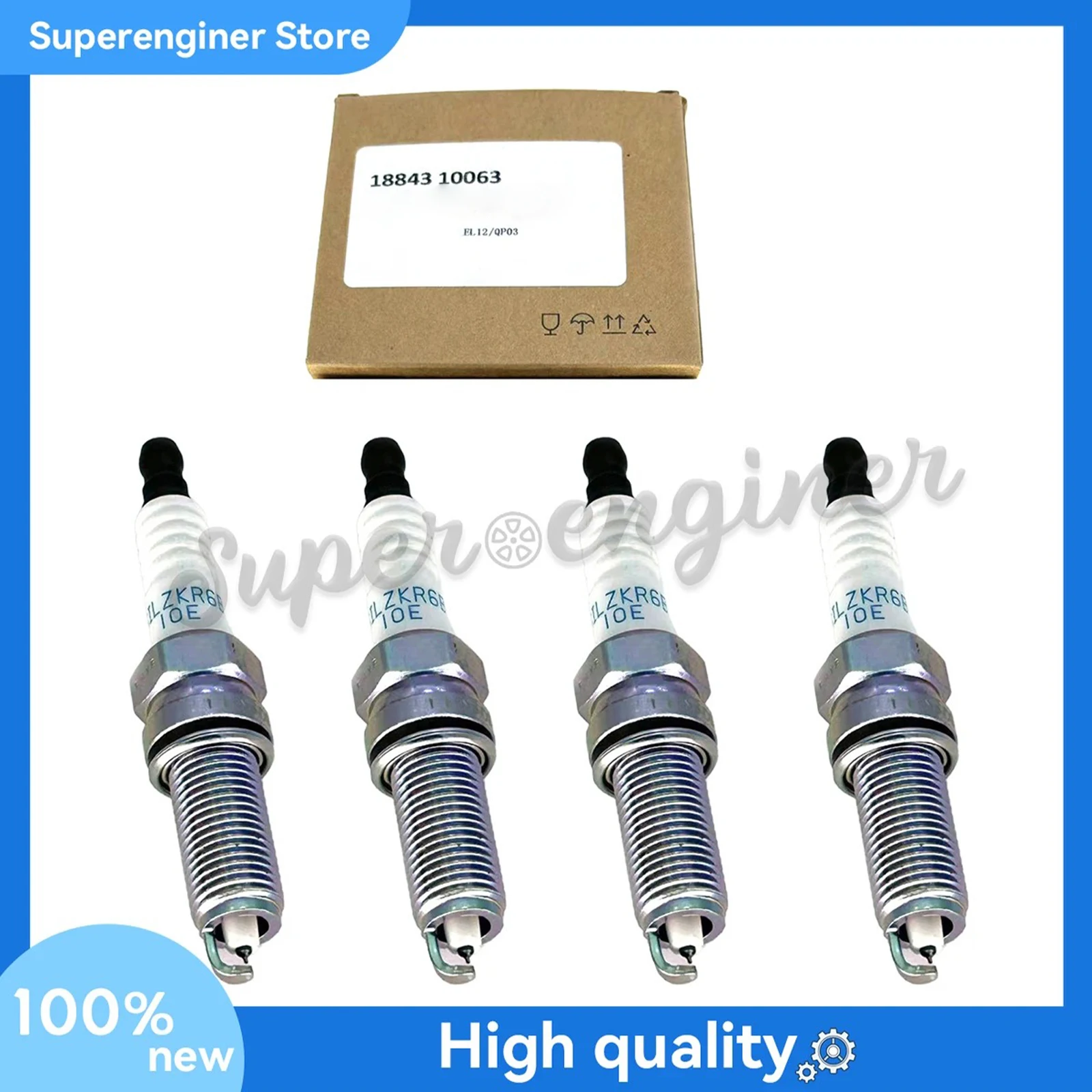 4 Pcs spark plug For Kia Soluto PEGAS KX1 K2/RIO Reina 18843-10063 1884310063 18843 10063 1.4L 1400CC 2WD