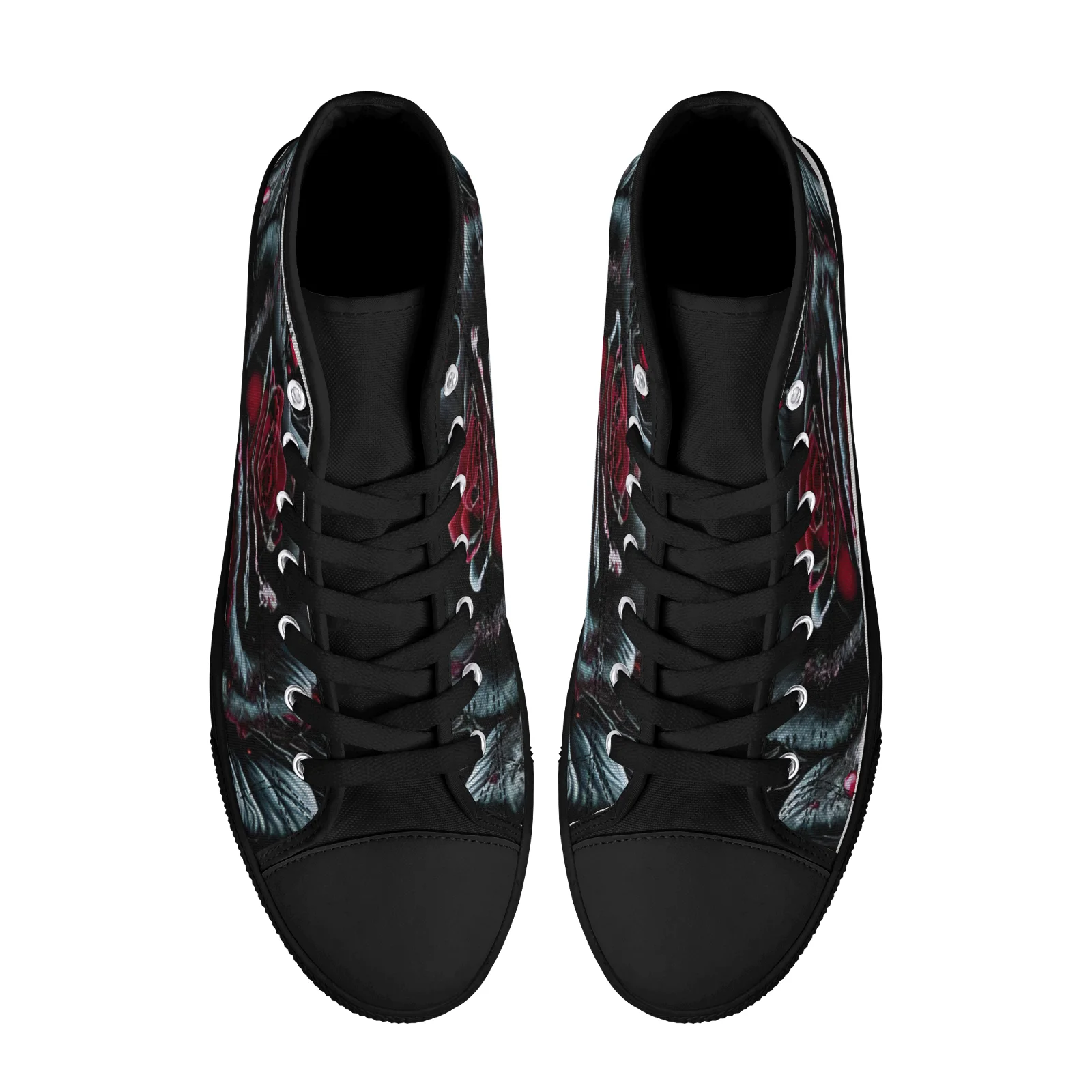 Custom Shoes Gothic Skull Prints Classic High Top Canvas Shoes for Men Women Vulcanized Shoes Flats Sneakers   Footwears