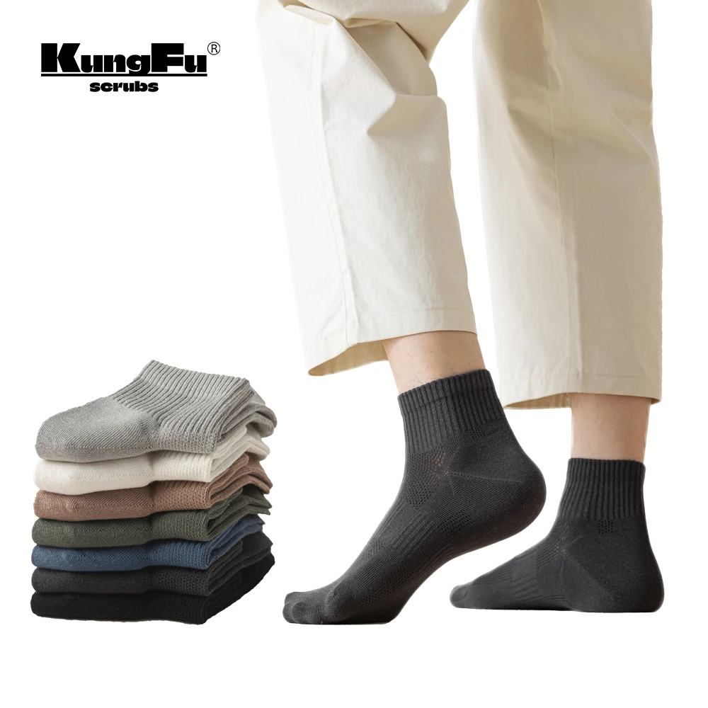 

hot sale cotton socks for men breathable mid tube socks natural ramie anti odor sports socks of moisture wicking