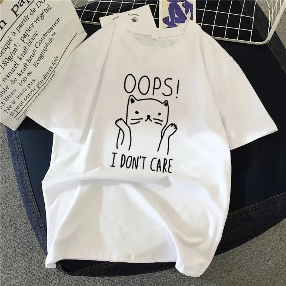 90s Graphic Rock Top Tees Female Simple Brush Drawing Cat T-Shirt Harajuku Vintage T-shirt Fashion Queen Women's Short Sleeves