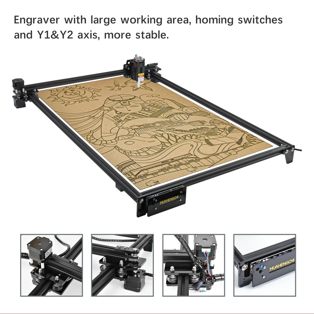 Imagem -02 - Cnc Máquina de Gravura a Laser Gravador Cortador Quadro Grande Roteador de Corte de Madeira Ferramentas de Carpintaria Faça Você Mesmo Módulo a Laser 10w Grbl Ttl