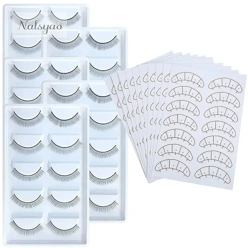 25 Pairs Practice Lashes for Lash Extensions Training, Thin Band 8mm Eyelash Extension Strips for DIY Makeup