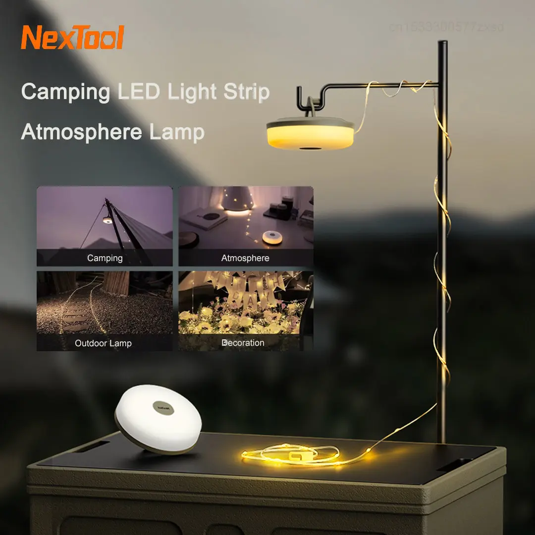 

Nextool Camping LED Light Strip Atmosphere Lamp Rechargeable Portable Flexible Strips Warm White Lamp for Tent Room Decoration