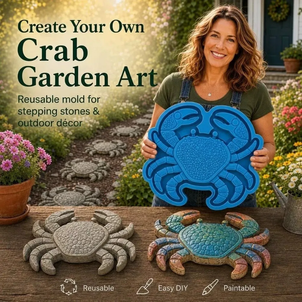 Ocean Animal Silicone Stepping Stone Mold Sea Turtle Seahorse Sea Creature Cement Mold Handmade Non-stick Patio Paving Mold