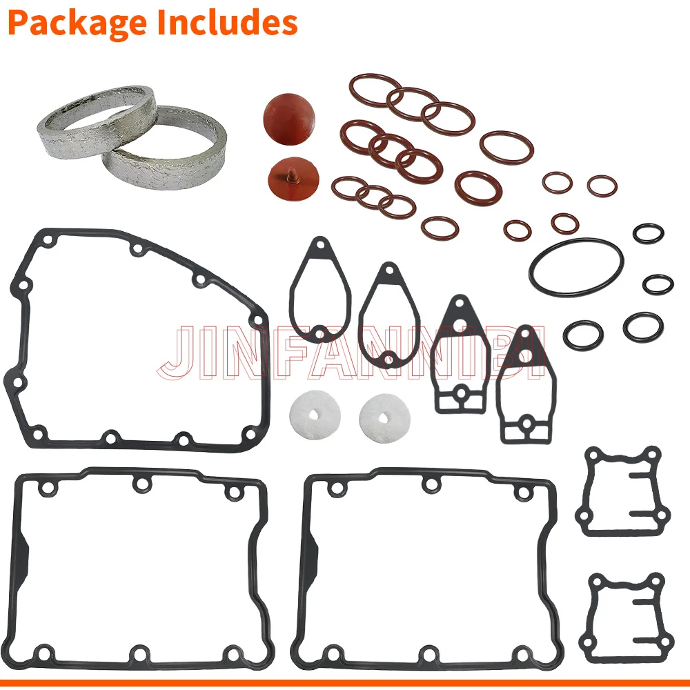 Rocker Box Tappet Cover Exhaust Gasket Ring Seal Kit Set For Harley TWIN CAM