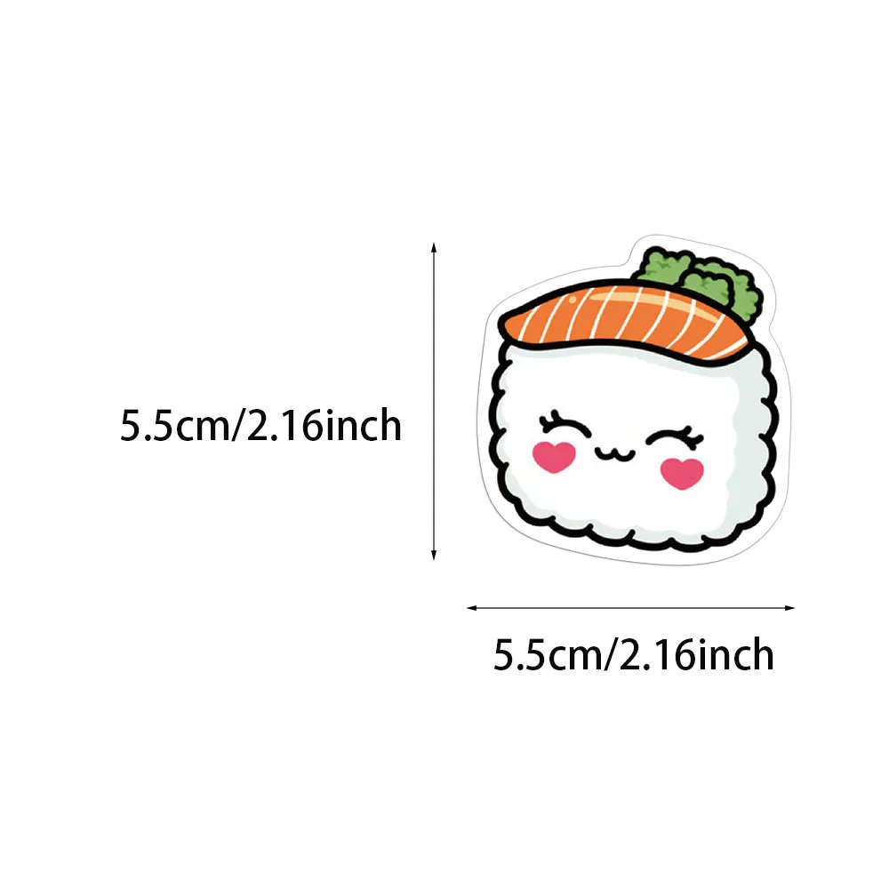 50PCS Creative ข้าวและผักม้วนซูชิครอบครัวสติกเกอร์ตกแต่งคู่มือวัสดุการ์ตูน DIY เคสโทรศัพท์สติกเกอร์