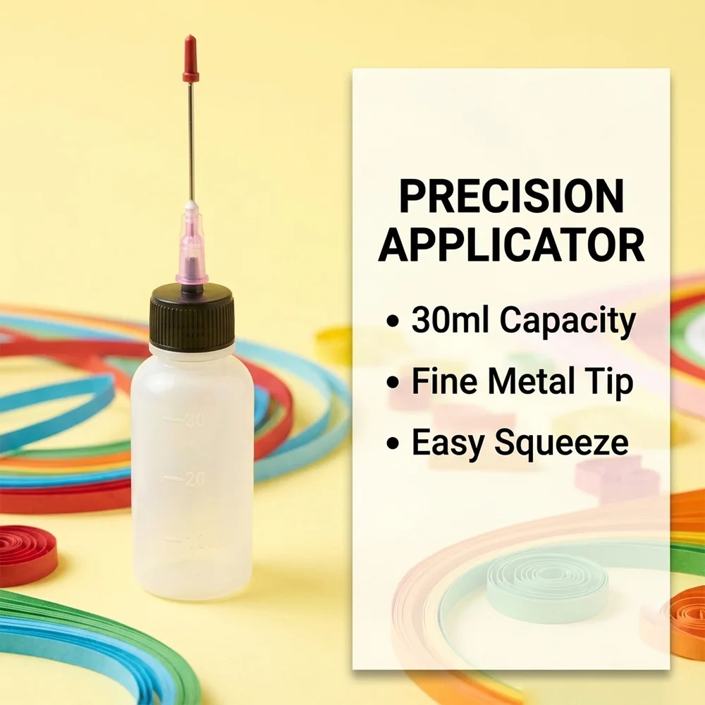 30ml Graduated Needle-Type Dispensing Bottle with Extended Stainless Steel Long Needle Tip and Red Dust Cap, Manual DIY Glue Dispensing and Oil Filling Bottle, Art Paint, Ink, Lubricant, Electronic Repair Manual Dispensing Tool
