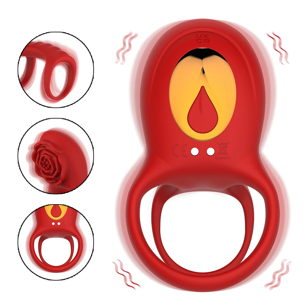 APP Remote Control Vibrating Cock Ring Penis Sleeve Rose Clitoral Stimulator Delay Penis Rings Vibrator Sex Toys for Men Couples - Image 6