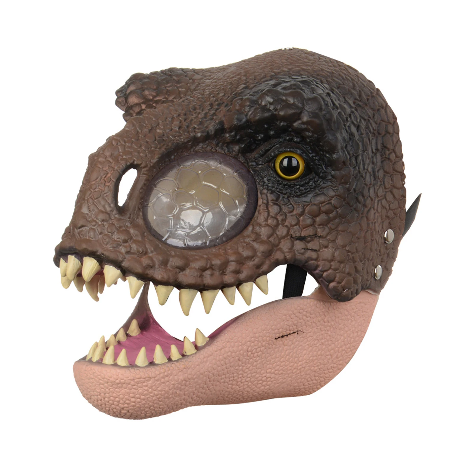 Unique Dinosaur Head Mask Moving Jaw Raptor Mask Realistic Animal Latex Full Head for Carnival Dress Up Halloween Cosplay Party