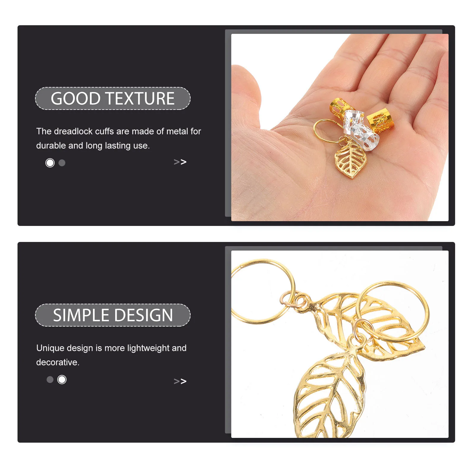 

100 шт., металлические манжеты из сплава в виде листьев, легкие трубки для дредов, декоративные кольца для волос для кос, аксессуары для волос, изготовление ювелирных изделий