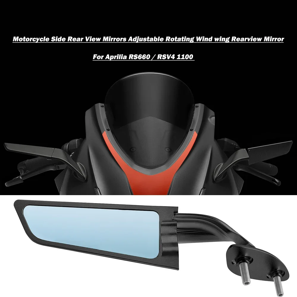 

For Aprilia RS660 / RSV4 1100 Mirrors Stealth Mirrors Sports Winglets Mirror Kits Adjustable Motorcycle Wing