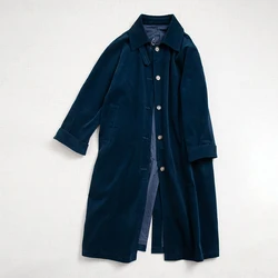 Spring Autumn 2023 Women All-match Casual Loose Oversized Japan Style Comfortable Water Washed Cotton Corduroy Trench Coats