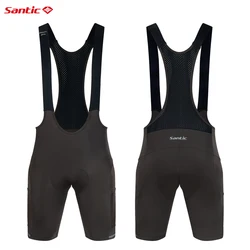 Santic 남성용 사이클링 턱받이 반바지, MTB 반사 사이클링 반바지, 통기성 6 시간 사이클 쿠션, 포켓 빠른 건조, 여름