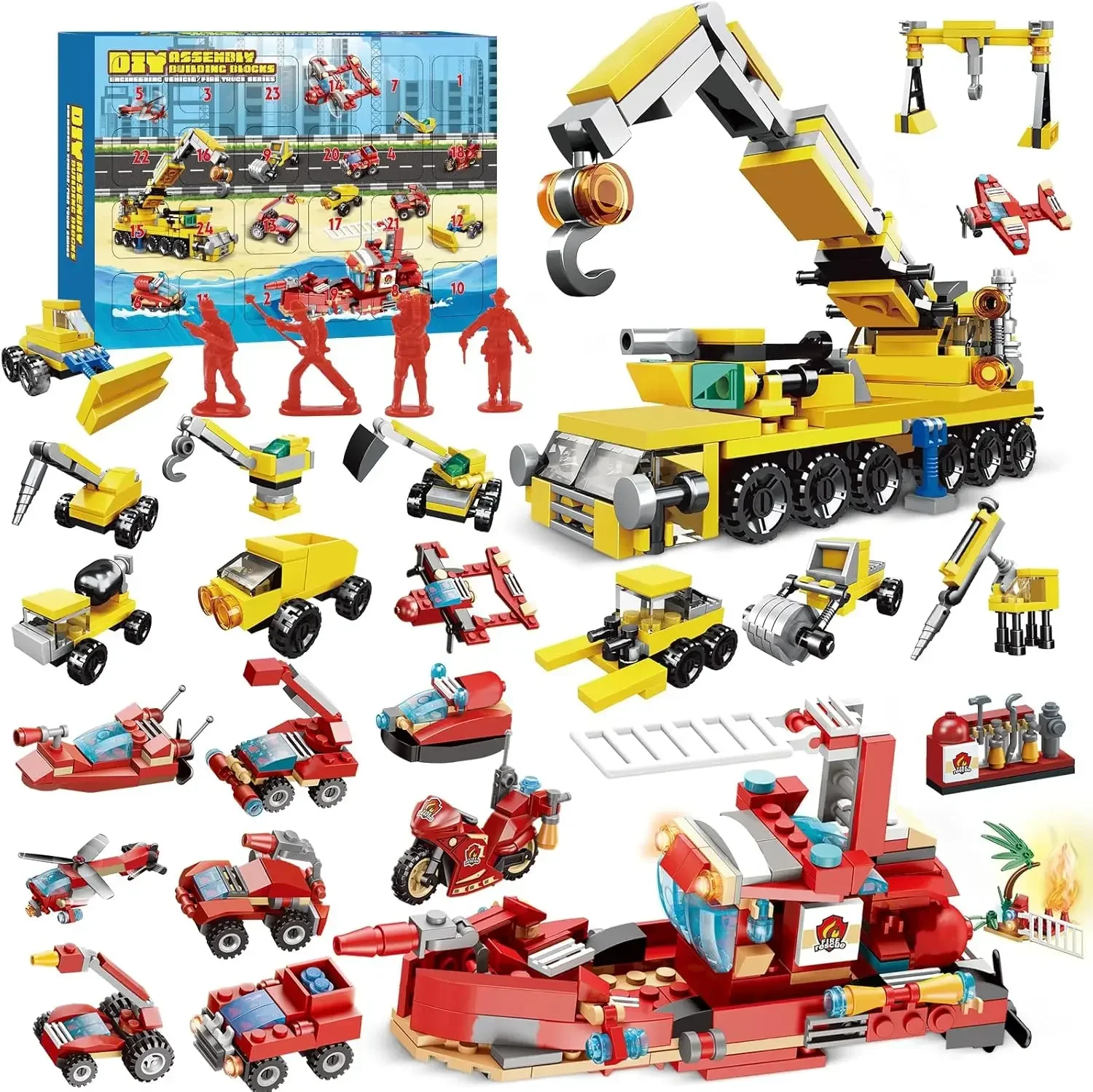 

24 упаковки мини-автомобилей, строительные блоки, игрушки для детей, сувениры для вечеринок, сумки для подарков, наполнители на День Святого Валентина, Пасха, день рождения