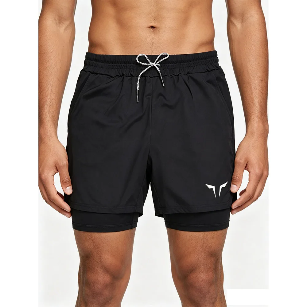 Men's Double‑Layer Casual Jogger Pants, Spring Summer Fashion Sports Pants for Fitness Basketball Training & Daily Jogging