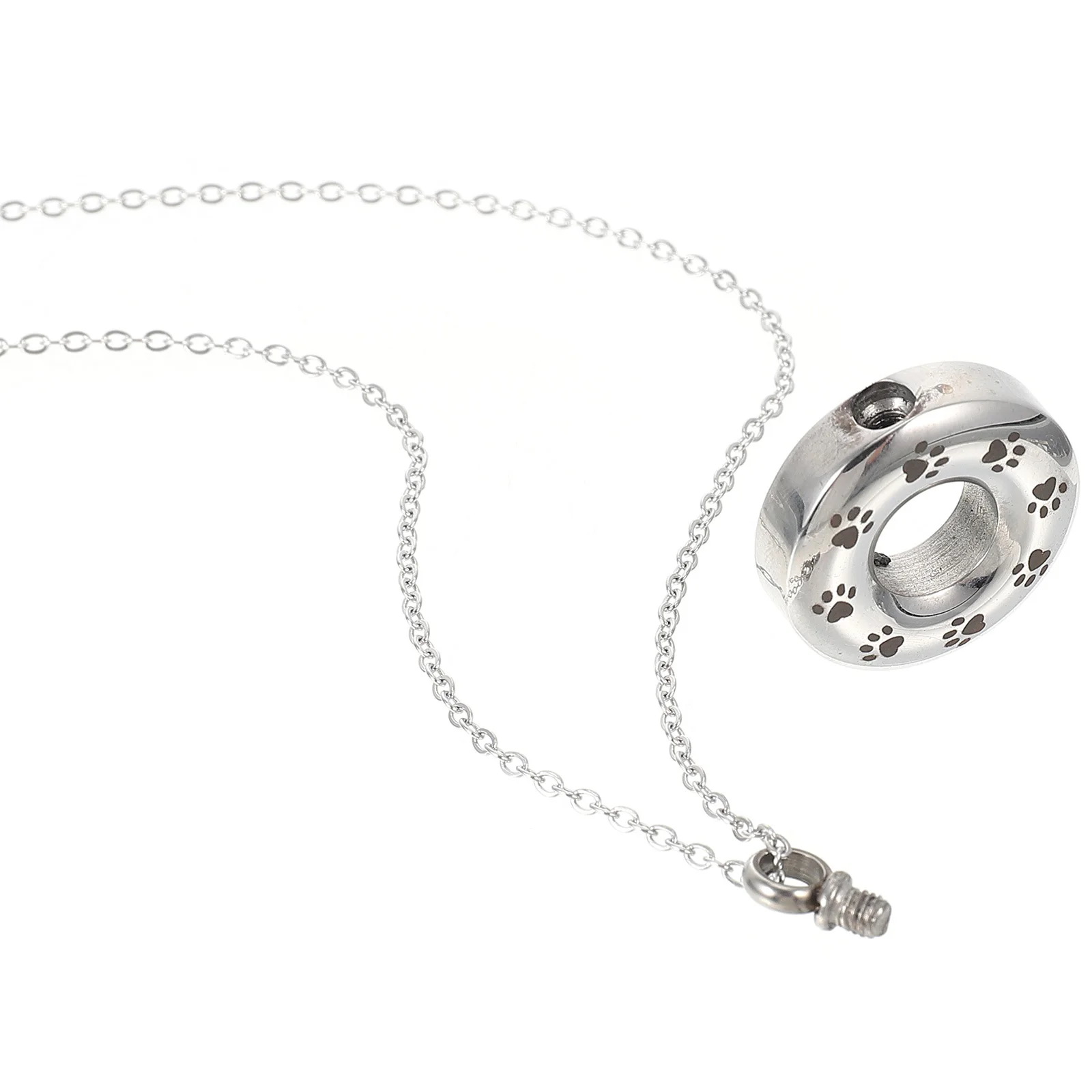 

Pet Urns for Dogs Ashes Titanium Steel Paw Pattern Pendant Cremation Jewelry Necklace Memorial Keepsake for Women Men