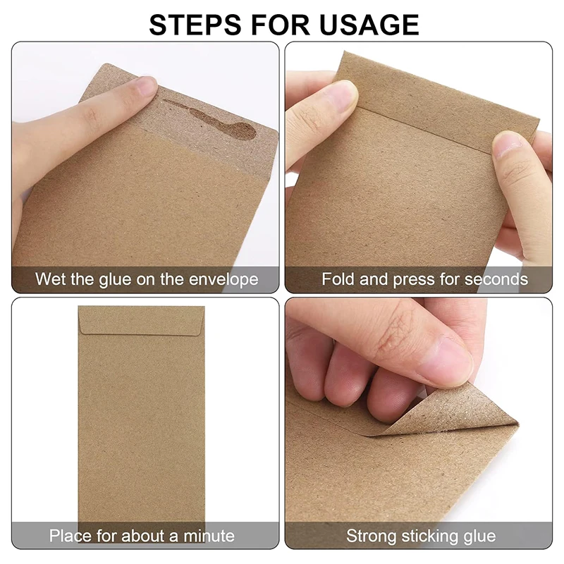 50Pcs Cash Envelopes Money Container Ultra-Thin DIY Coin Storage Envelopes Cash Storage Bags Kraft Paper Coin Cash Pouches