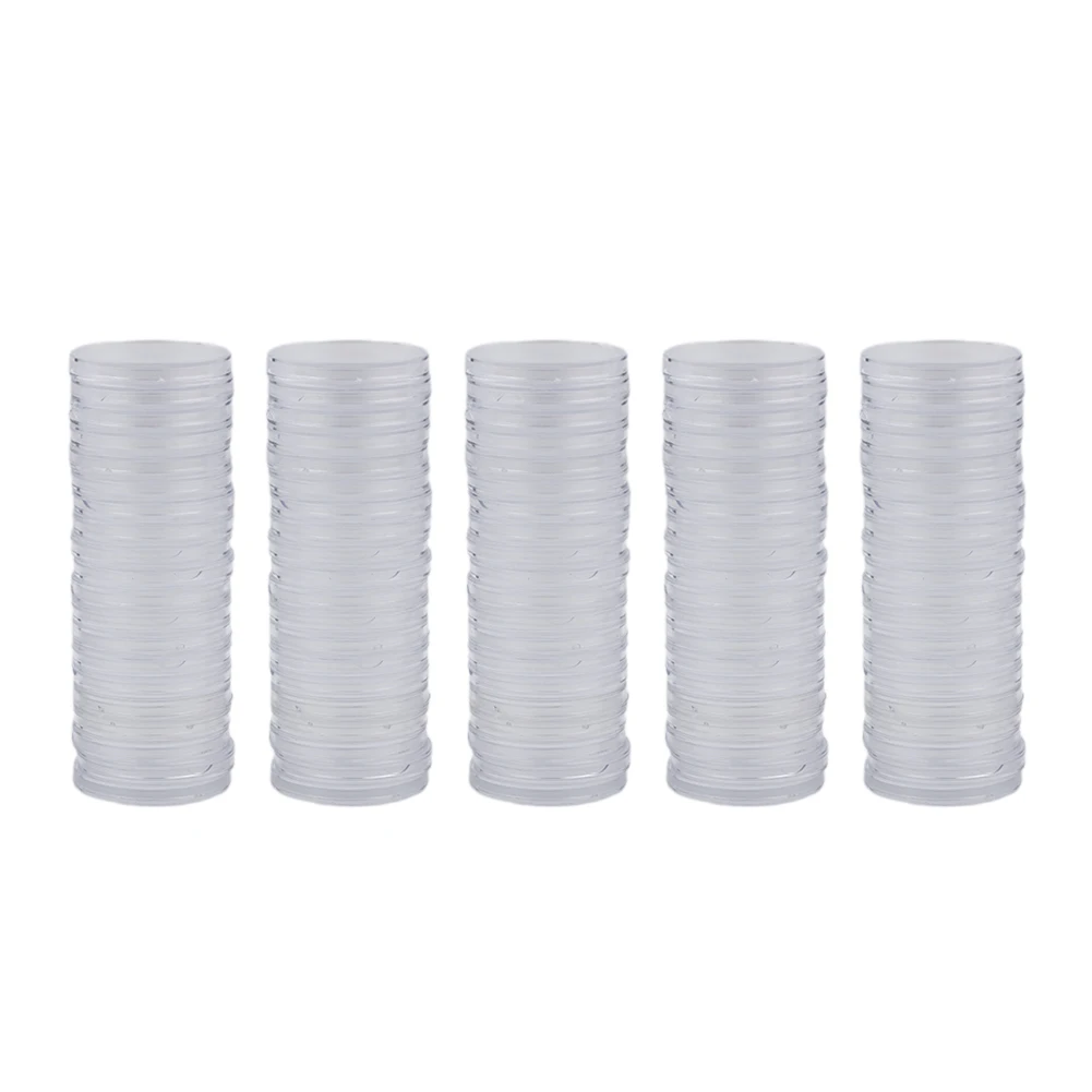 

100pcs Transparent Plastic Round Coin Capsules 41mm Diameter Boxes for 1oz Collector Storage with Double Protection