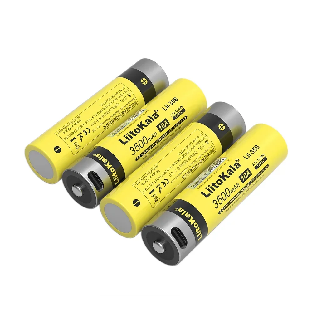 100% جديد LiitoKala LII-35S 3500mAh 3.7 فولت 18650 USB نوع-C بطارية ليثيوم أيون قابلة للشحن لعبة كهربائية بطاريات المصباح