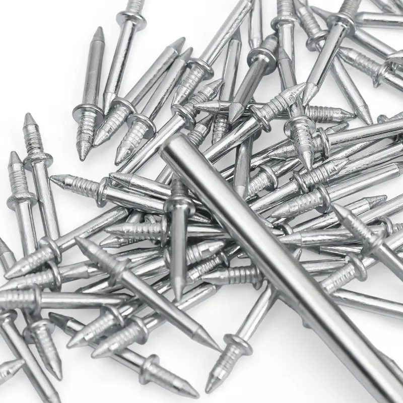50/500pcs Double-Headed Wall Nails Seamless Nails Skirting Thread Nail with Sleeve Woodworking Fixator Screws Hardware Fastener
