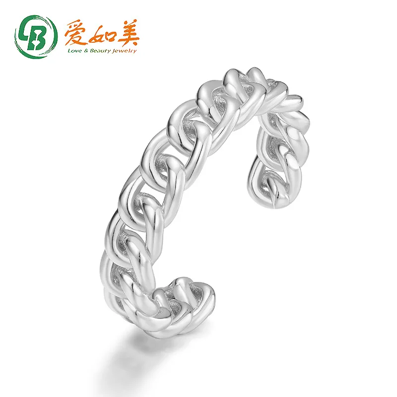 

Valentine's Day Fried Dough Twists Pair Ring Men's 18K Gold PT950 Platinum Silver Plated 7-Layer Gold Geometric Chain Open Ring