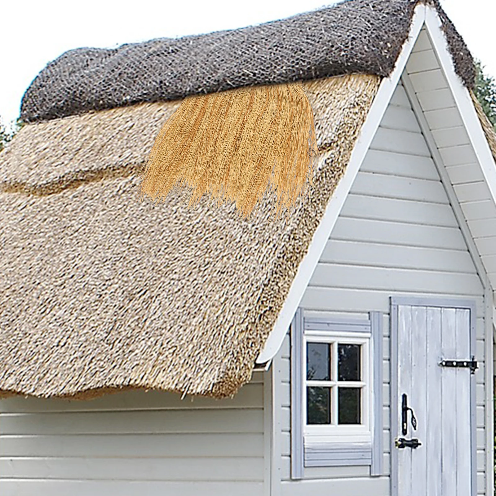 

Flame Retardant Simulated Thatch Roofing Fake Grass Roll Artificial Straw Garden Decoration Lifelike Patio Balcony Restaurant
