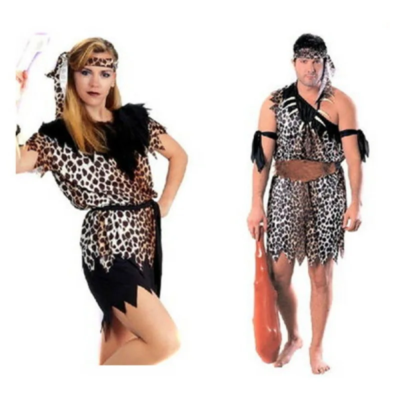 

Индийский костюм на Хэллоуин, пары диких людей с леопардовым узором, индивидуальный народный наряд, традиционное этническое сценическое представление...