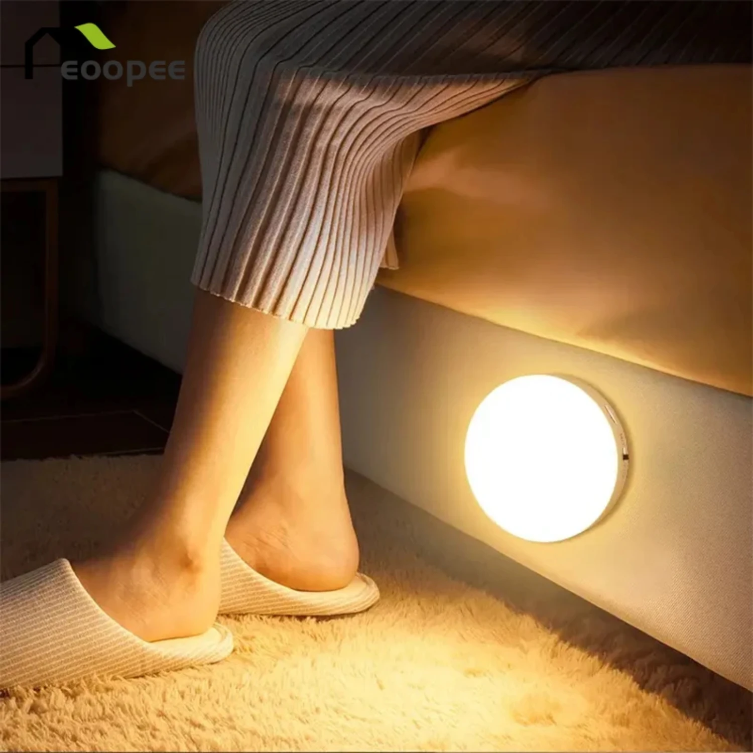 New LED Night Light Motion Sensor Light USB Rechargeable Kitchen Bedroom  Base Wall Light Stairs Lighting Night Lamp