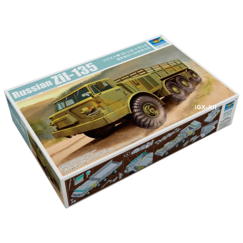 

Trumpeter 01073 1/35 Russian Zil-135 Zil135 Military Transport Truck Vehicle Child Gift Toy Plastic Assembly Building Model Kit