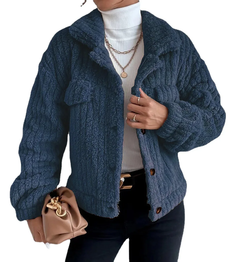 Autumn and Winter 2023 New Women's Lapel Comfort Casual Thick Plush Coat Women Fashion Casual All-match Jackets Coats Lady