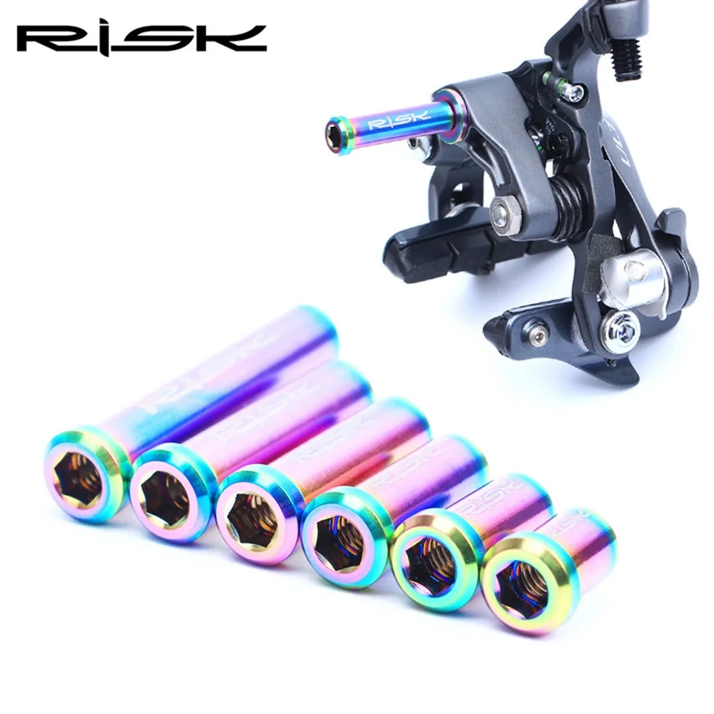 

Titanium Brake Caliper Pivot Bolt Nut RISK Brake Calipe 1pcs Colorful M6x10/15/20/25/30/40mm With Gasket Top-quality