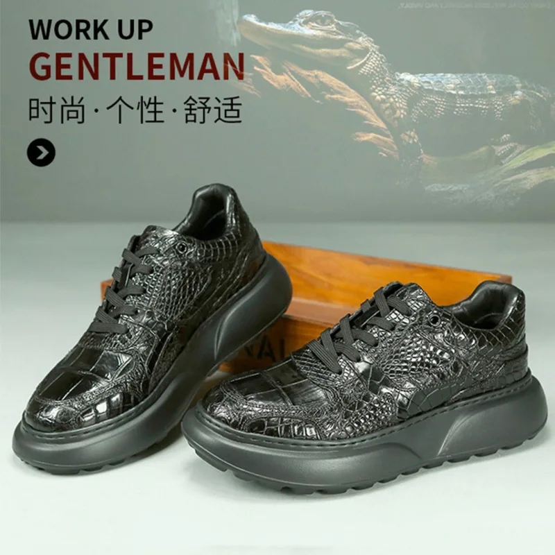 

Men's All Crocodile Fashionable Trendy Men Casual Genuine Leather Suede Comfortable Soft Sports High-end Sponge Soled Men Shoes