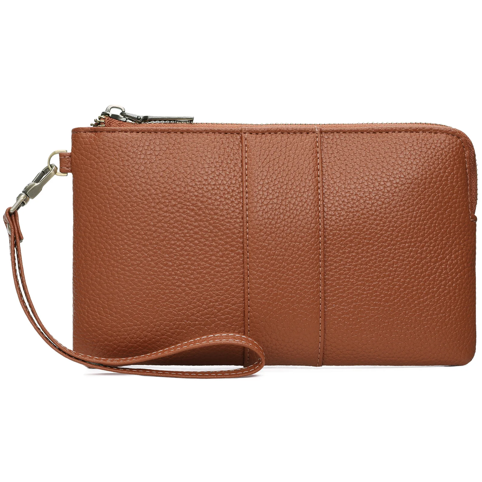 PU leather female RFID anti-theft brush long purse collision color splicing organ mobile phone storage large capacity hand bag