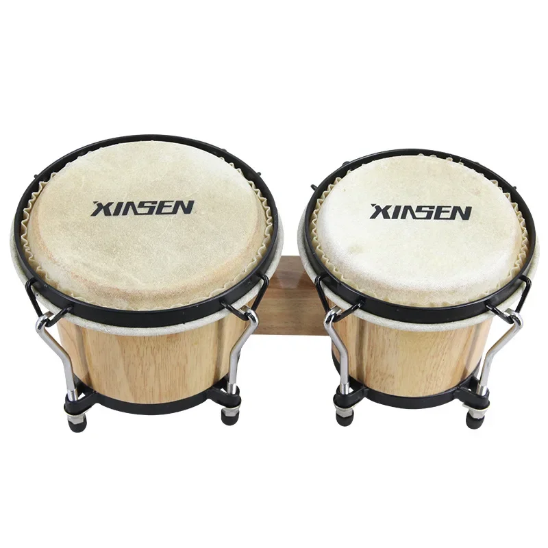 Solid Wood Cowhide Siamese Drums Bongo Drums Children\'s Percussion Instruments Orff Instruments