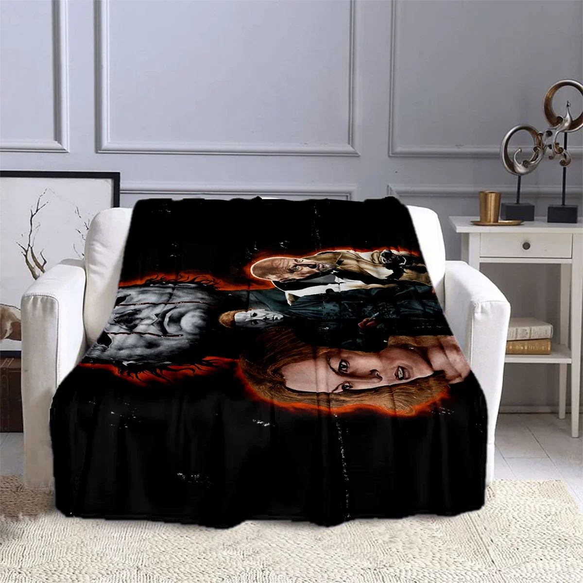 Scary Movie Halloween Terror Blanket Children's Blankets High Quality Flannel Blanket Soft and Comfortable Home Travel Blanket