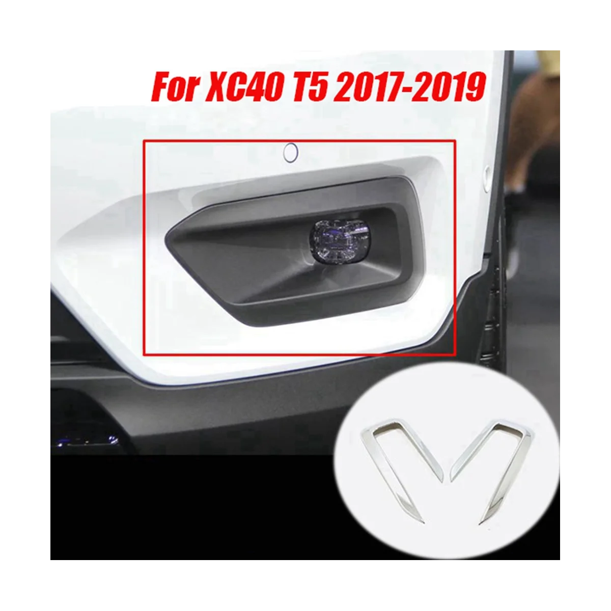 1 Paar Auto Styling Mistlicht Trimstrip Lampenkap Voor Volvo Xc40 T5 2017-2019 Mistlicht Chromen Decoratie Hoes