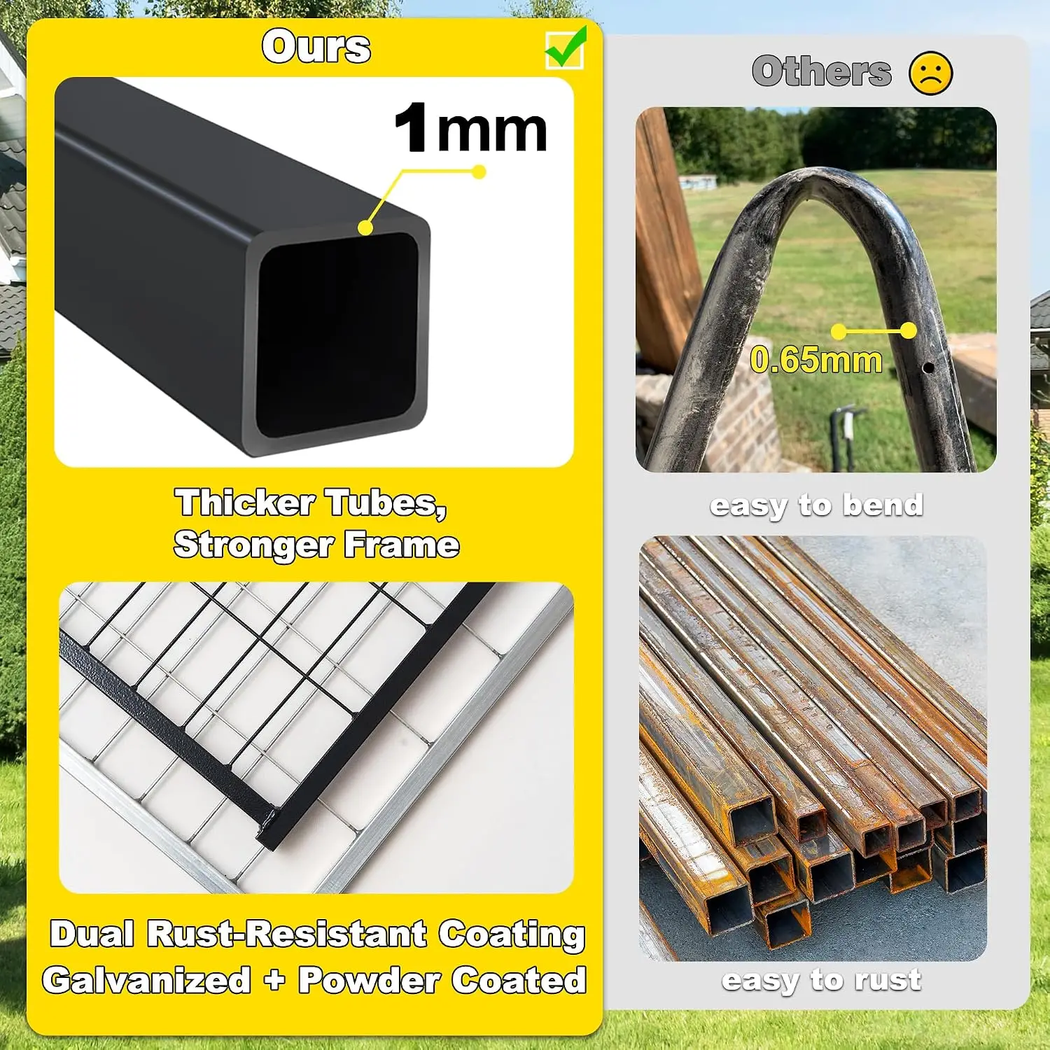 Outdoor Dog Kennel for Large Dogs, Heavy Duty Dog Playpen with Feeding Door & Roof Cover, 8'L x 4'W x 6'H, Customized