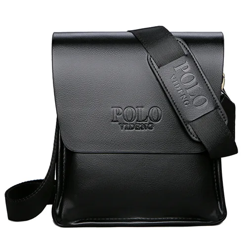 Imagen 1 del producto Bolso cruzado POLO para hombre, bolso de hombro Vertical de estilo informal de negocios, bolso de cuero de alta calidad a la moda para hombre, desplazamientos diarios