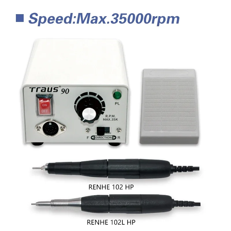 TRAUS90 35000RPM Strong Micromotor Set Brush Motor Handpiece Jewelry Grinding Jade Polishing Micro Motor