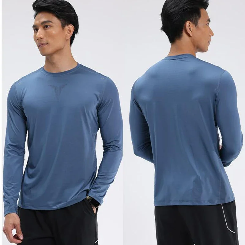 

Mens Sports T-Shirt Sportswear Long Sleeve Running Gym Clothing Fitness Quick Dry Compression Shirt Training Jogging Tops