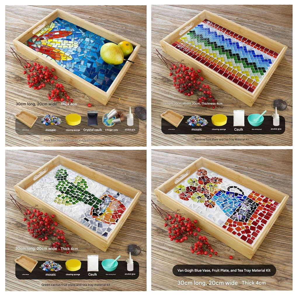 Handmade DIY Mosaic Self-Adhesive Fruit Tray Material Package Mosaic Handmade Self-Adhesive Decorative Pastry Tray