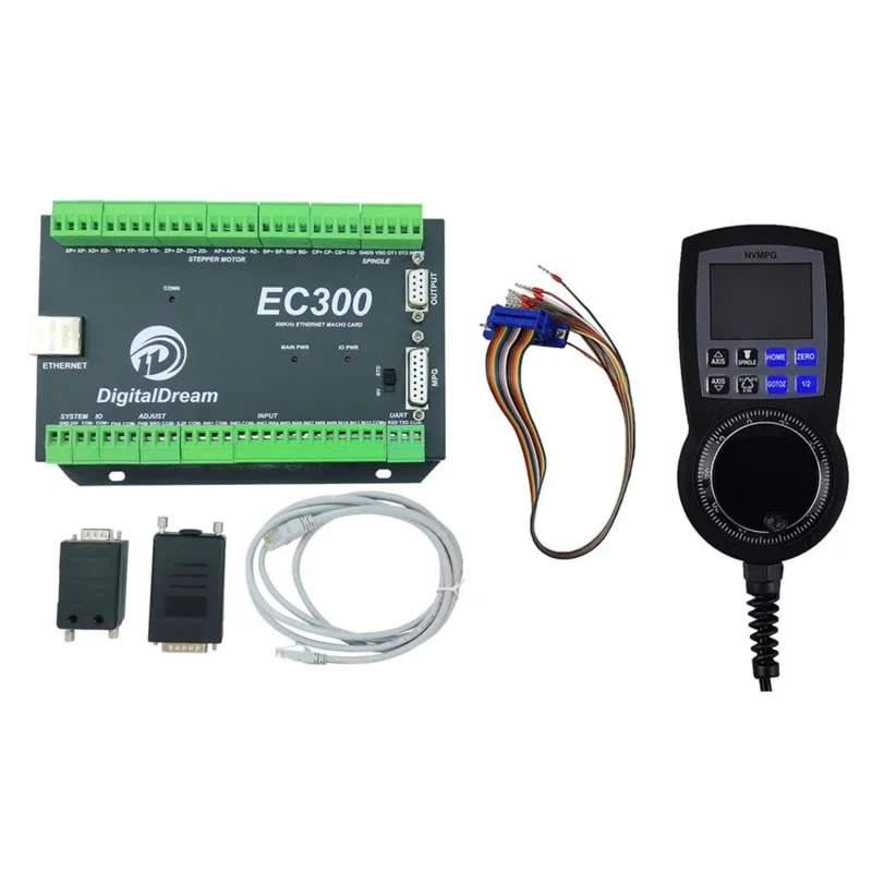 EC300 Mach3 Ethernet 3/4/5/6 Axis CNC Motion Controller For Milling Machine   Mach3 Digital Display Handwheel