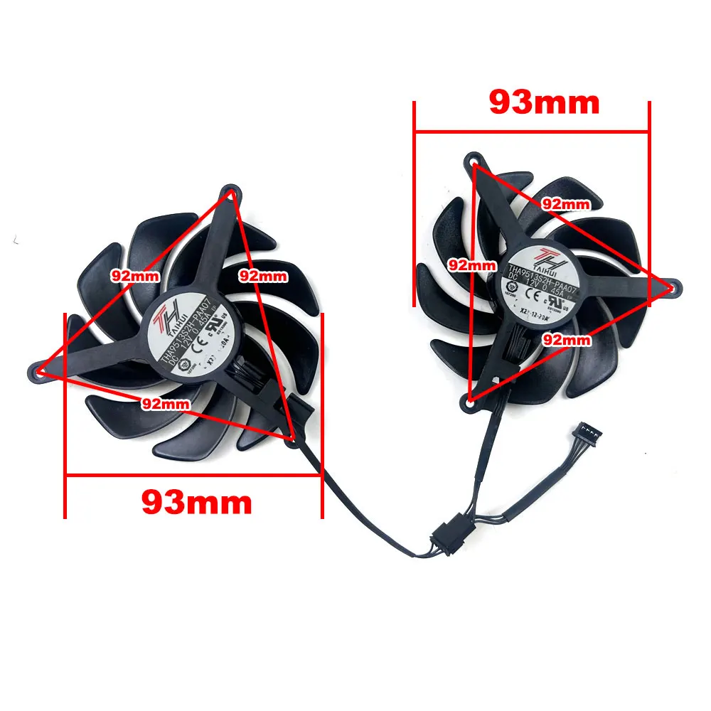 NEW Coolling Fan 93MM 4PIN TH9513S2H-PAA07 RTX4060 GPU FAN For Palit RTX 4060 Dual video card fans