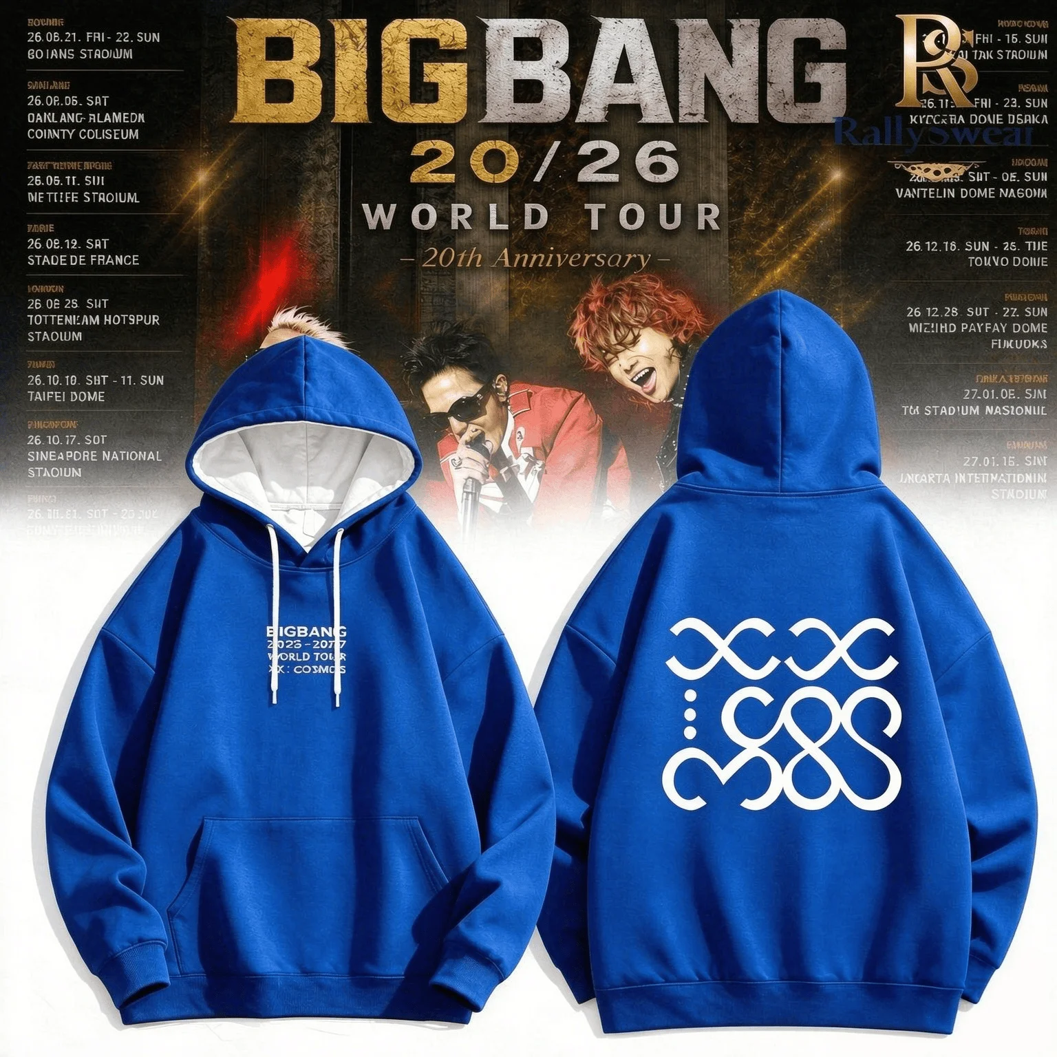 Kpop Big Bang 20th Anniversary World Concert Tour Hoodies for Women Fans' Peripheral Gifts Oversized Y2K Couple Sweatshirts