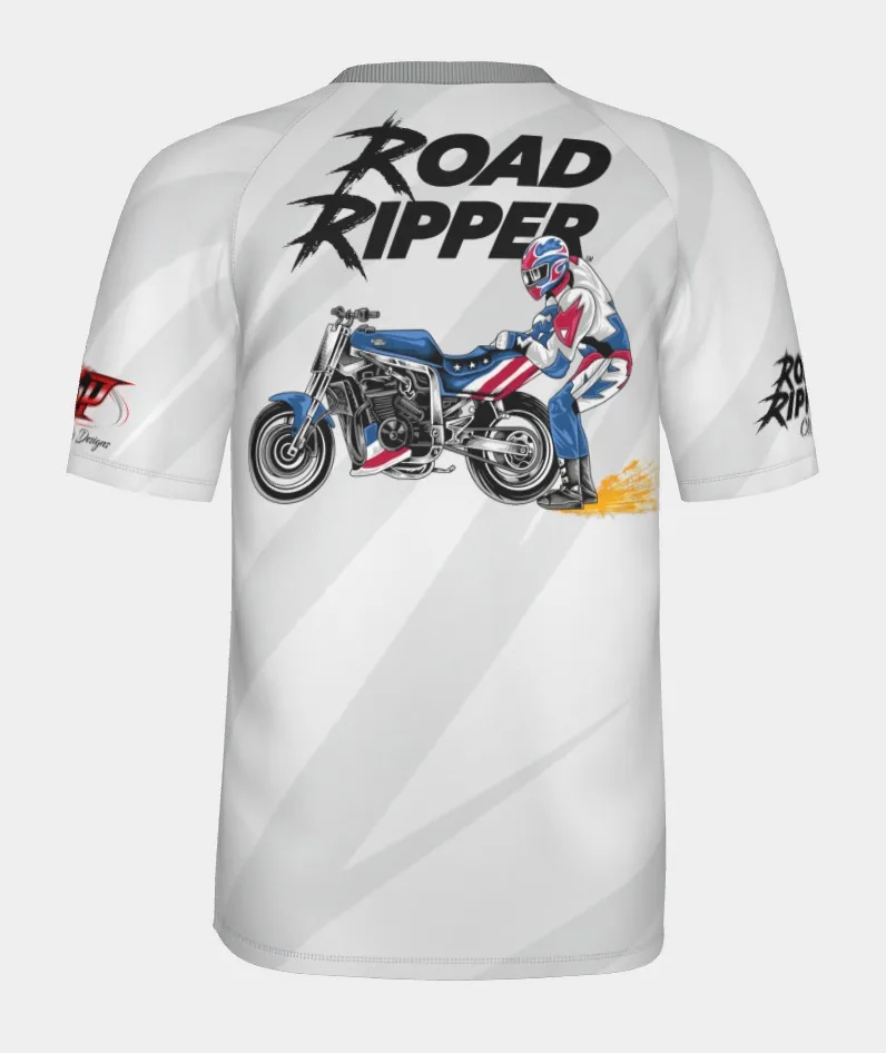 Men Vintage Moto Rider T-Shirt, Quick Dry & Breathable. Classic Race Bike Print for Biker Meetups and Weekend Rides