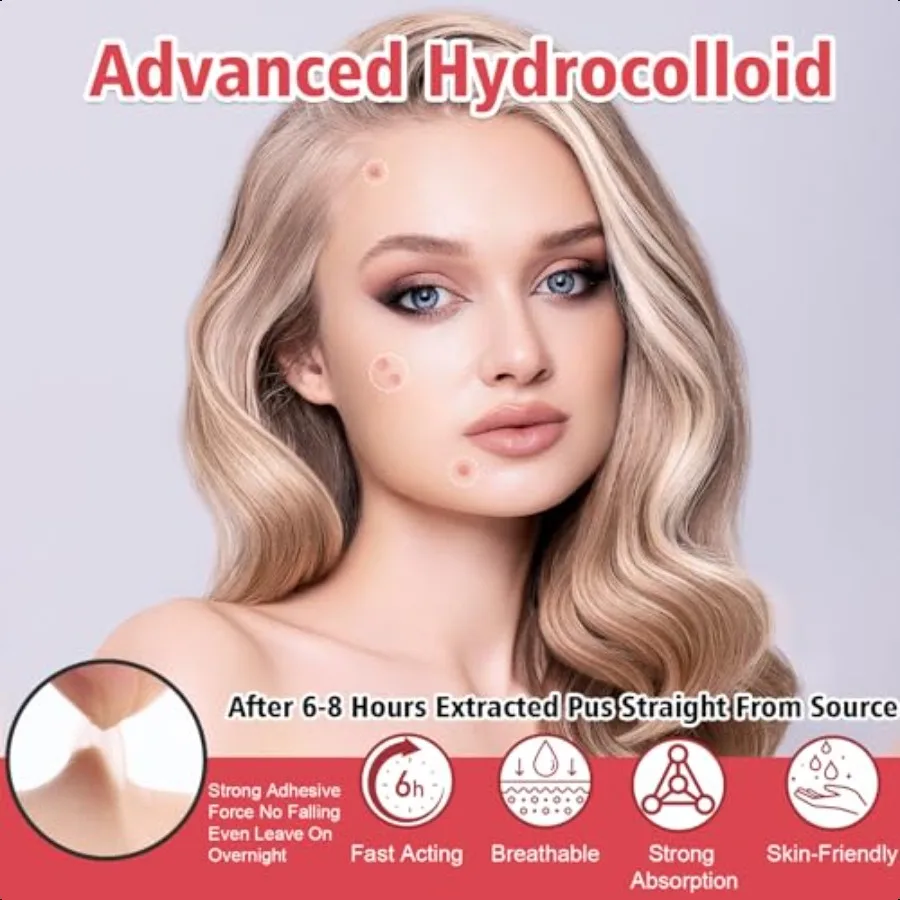 450 Plastrów na Pryszcze na Twarz Hydrokoloidowe Plasterki na Trądzik na Pryszcze Mighty Patch Niewidoczne Plasterki na Pryszcze na Twarz 4 Rozmiary