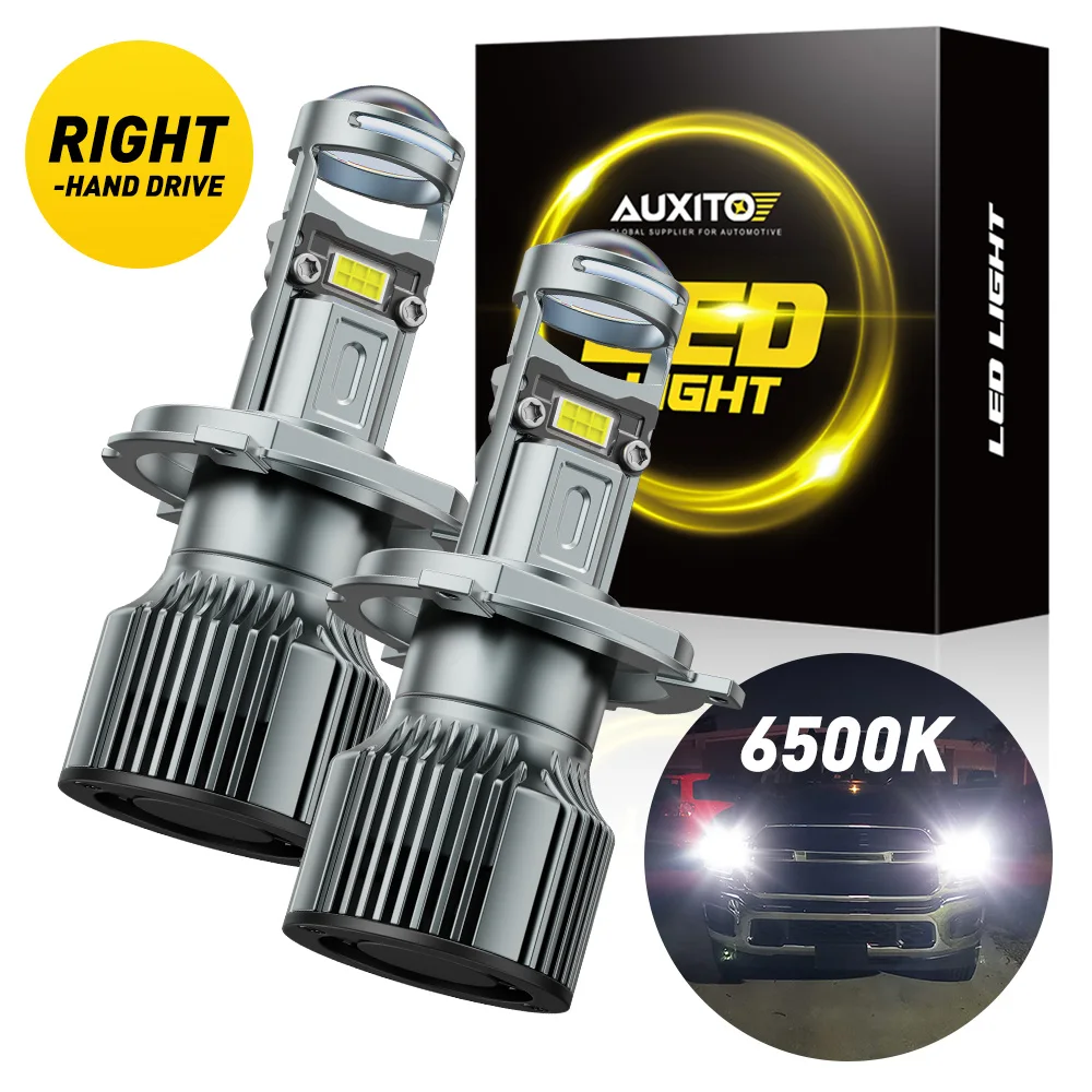 

AUXITO 2Pcs H4 LED Projector Headlights 6500K White HB2 9003 LED High Low Beam With HD LENS High Power 110W For Right-hand Drive