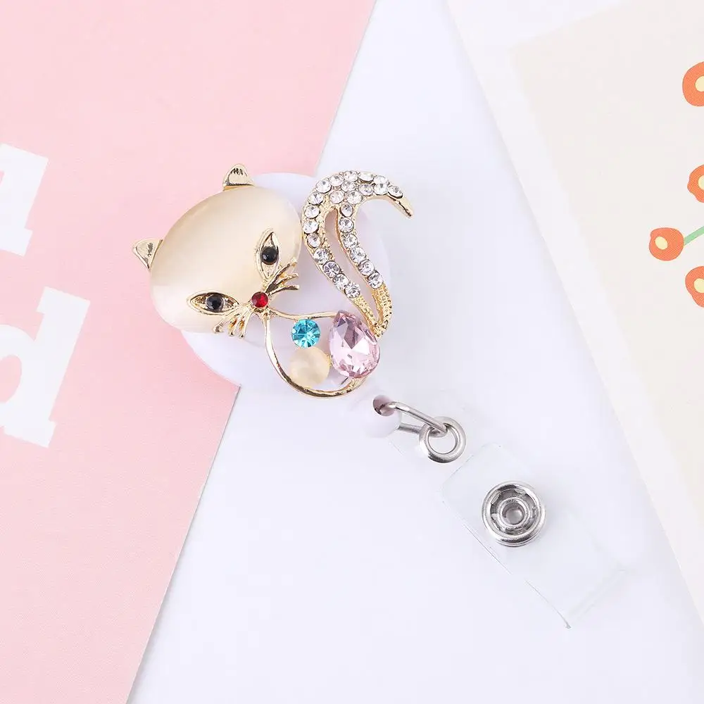 Supplies Work Card Clips Name Card Crystal Elephant Nurse Badge Clip ID Card Clips Hospital Badge Holder Retractable Badge Reel
